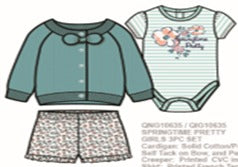 Quiltex Springtime Pretty 3-Piece Hanging Set β 12M-24M
